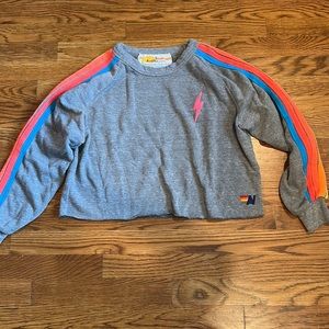 Aviator Nation Cropped Crew Sweatshirt